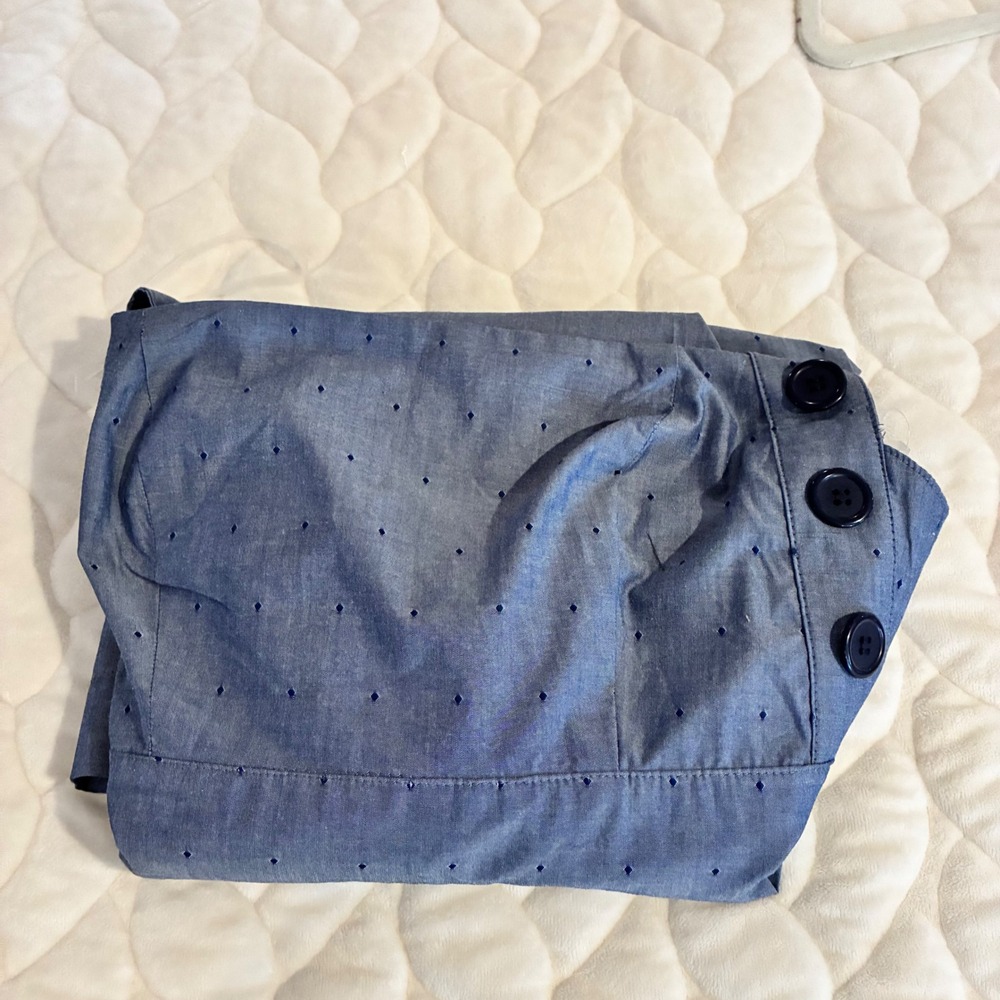Eeze Me Jumper Dress Blue Polka Dot Button Accent Career Casual Size‎ 11